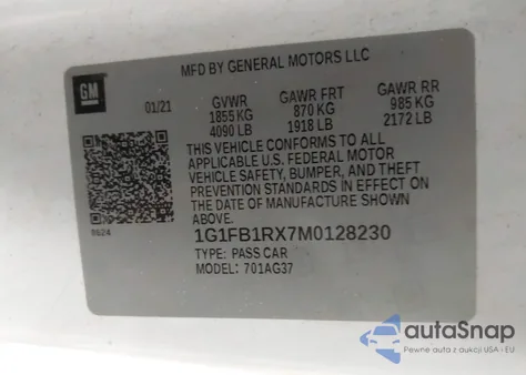 2021 Chevrolet Camaro Ls from USA, damaged, VIN 1G1FB1RX7M0128230